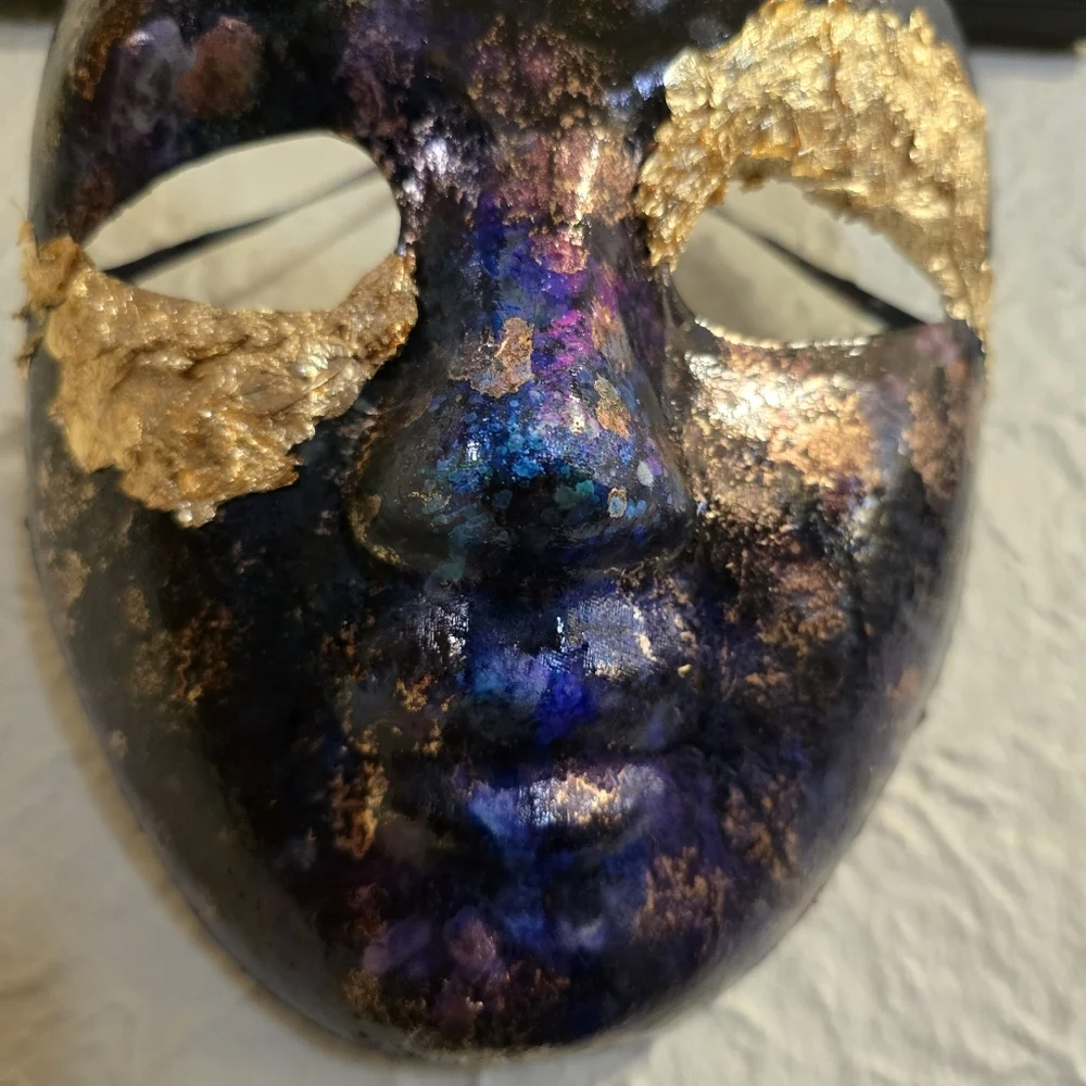 HANDCRAFTED Upcycled OSFM Cos-Play Festival Face Mask HANDPAINTED Wall Art Decor - Picture 12 of 17